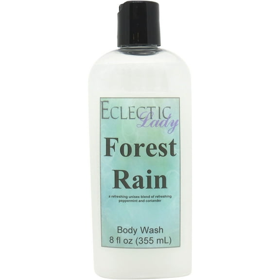 Forest Rain Body Wash by Eclectic Lady, Liquid Shower Gel for Women and Men, 8 Ounces