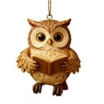 thumbnail image 1 of Forest Reading Animals Christmas Ornaments, 3.15 Inch 2D Acrylic Bookworm Animal Decorations, Cute Woodland Creature with Books Hanging Ornaments for Xmas Tree Home Party Decor -1 PCS, 1 of 5