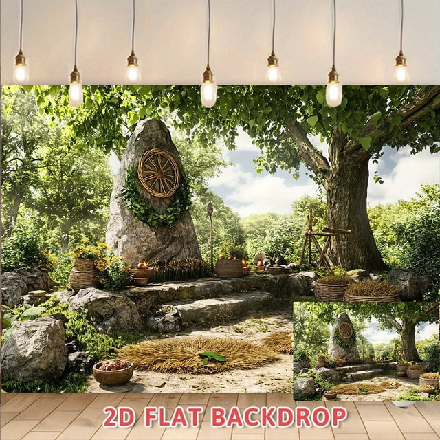 Forest Ritual Scene Backdrop, Vintage Outdoor Ceremony Theme Decor ...