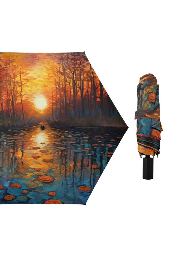 Forest River Cobblestone Compact Sun Umbrella Windproof Travel Umbrellas for Rain Strong Portable UV Protection