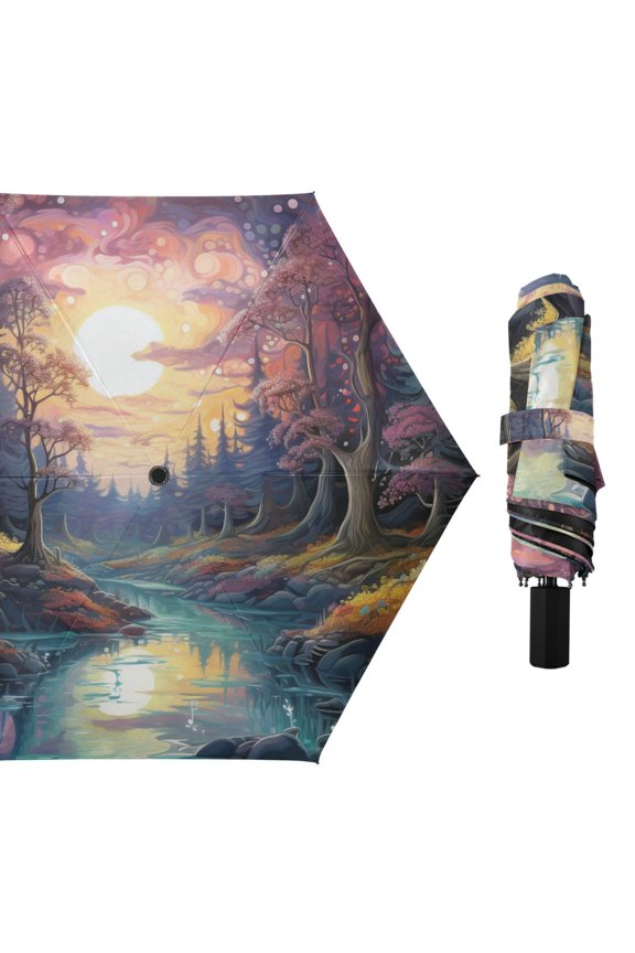 Forest River Sun Compact Sun Umbrella Windproof Travel Umbrellas for Rain Strong Portable UV Protection