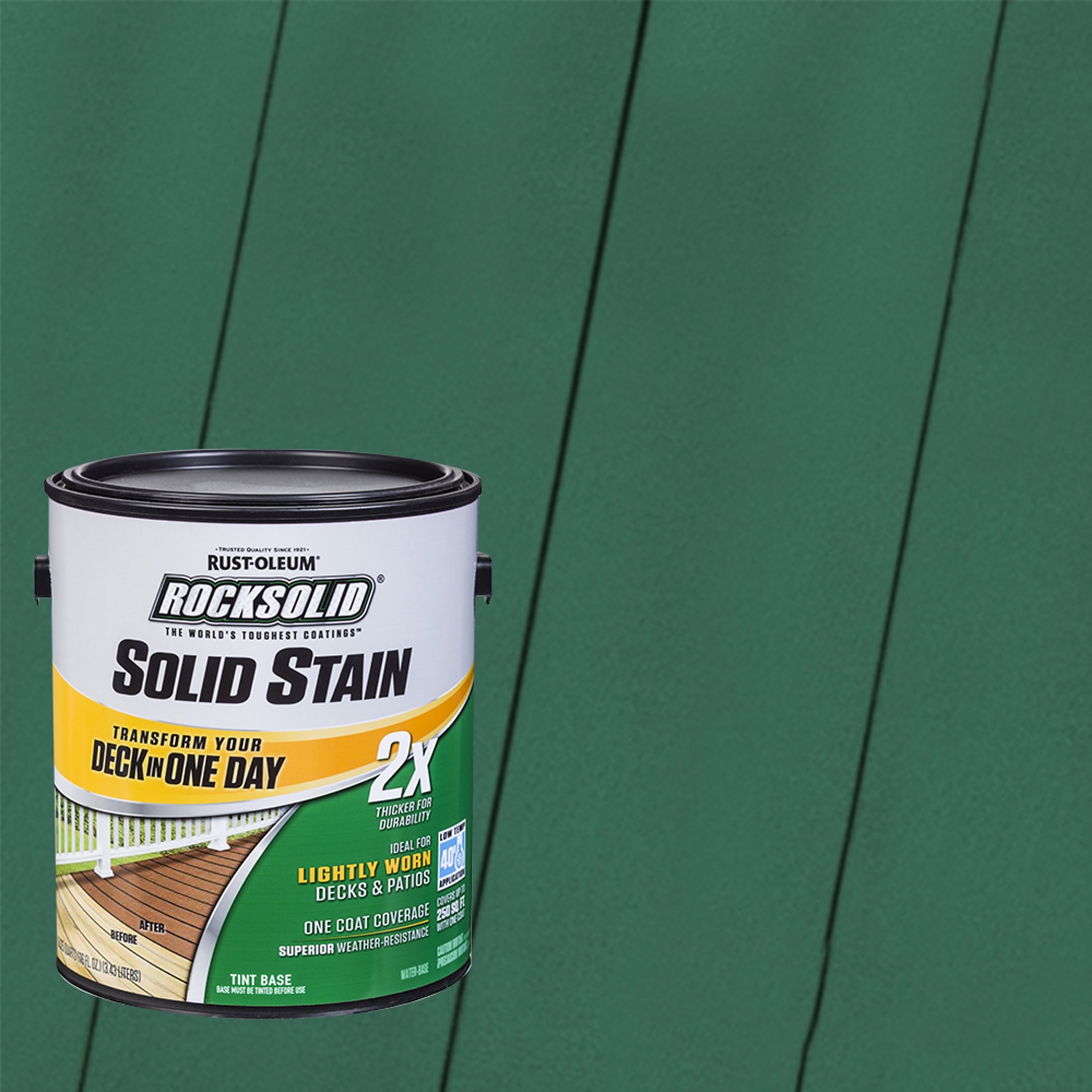 Forest, Rust-Oleum RockSolid 2X Solid Exterior Wood Deck Stain-319755T, Gallon