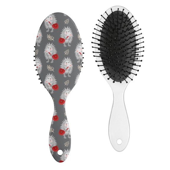 Forest Scene Hair Styling Brush - Gentle on Curly & Straight Hair, No-Pull Design, Cute Floral Pattern, Ideal for Daily Use