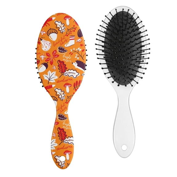 Forest Scene Hair Styling Brush - Gentle on Curly & Straight Hair, No-Pull Design, Cute Floral Pattern, Ideal for Daily Use