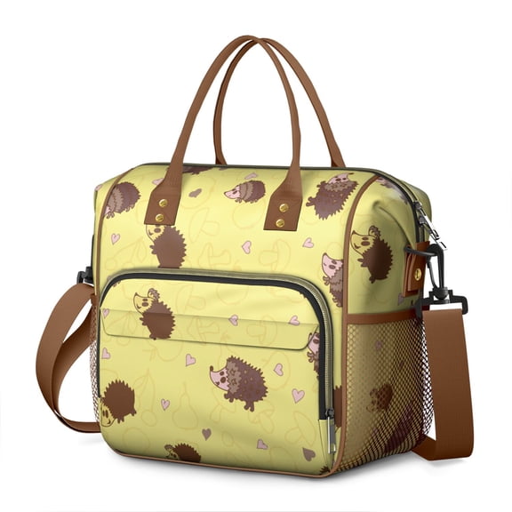 Forest Scene Insulated Lunch Tote, Aesthetic Night Sky Lunch Box with Tree Design, Dual Compartments and Waterproof Build for Outdoor Use