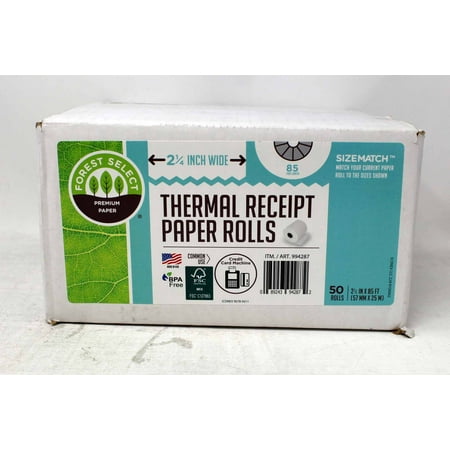 Forest Select Premium Thermal Receipt Paper Rolls 50 Count