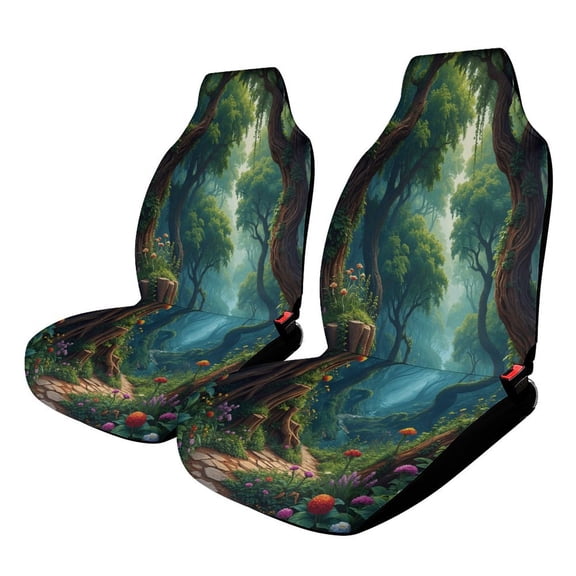 Forest Set of 2 Car Seat Covers Seat for Carseats Front Seat Auto Car Interior Accessories Universal 2 Piece