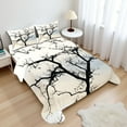 thumbnail image 1 of Ambesonne Forest Fitted & Top Sheet Set with Shams, Black Fall Tree Silhouette, Grey Black, 1 of 7