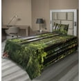 thumbnail image 1 of Ambesonne Forest Fitted & Top Sheet Set with Sham, Bushes and Thick Trunks, Green Brown, 1 of 4
