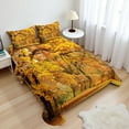 thumbnail image 1 of Ambesonne Scenery Fitted & Top Sheet Set with Shams, Fall Pale Maple Trees, Orange Brown, 1 of 8