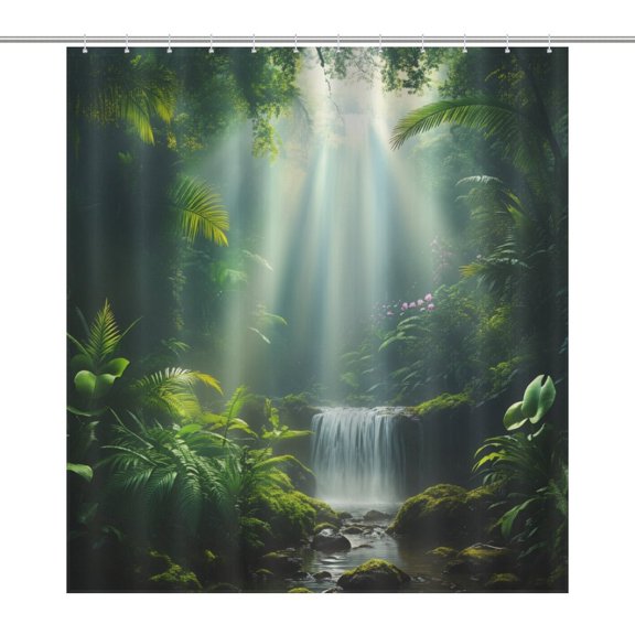 Forest Shower Curtain Bathtub Decor Bathroom Fabric Waterproof Curtains Shower