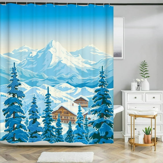 Forest Shower Curtain Watercolor Print Modern Nordic Minimalist Polyester Home Decoration Bathroom Curtain with