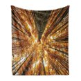 thumbnail image 1 of Forest Soft Flannel Fleece Blanket, Big High Beech Trees Deciduous Shedding Canadian Maples America Inspired Idyllic, Cozy Plush for Indoor and Outdoor Use, 50" x 60", Orange Brown, by Ambesonne, 1 of 6