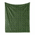 thumbnail image 1 of Forest Soft Flannel Fleece Blanket, Exotic Leaves Palm Monstera Plumeria Oak Willow Maple Nature Foliage, Cozy Plush for Indoor and Outdoor Use, 50" x 70", Green and Dark Blue Grey, by Ambesonne, 1 of 6