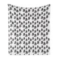 thumbnail image 1 of Forest Soft Flannel Fleece Blanket, Repetitive Woodland Trees Drawn by Hand in Monochrome on a Plain Background, Cozy Plush for Indoor and Outdoor Use, 50" x 60", Charcoal Grey White, by Ambesonne, 1 of 5