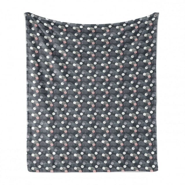 Forest Soft Flannel Fleece Throw Blanket, Abstract Creative Woodland with Soft Colorful Bold Dots and Tress, Cozy Plush for Indoor and Outdoor Use, 50" x 70", Purpleblue Multicolor, by Ambesonne