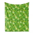 thumbnail image 1 of Forest Soft Flannel Fleece Throw Blanket, Jungle Scene of Tropical Monstera Leaves, Cozy Plush for Indoor and Outdoor Use, 60" x 80", Lime Green Evergreen, by Ambesonne, 1 of 6