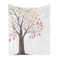 thumbnail image 1 of Forest Soft Flannel Fleece Throw Blanket, Woodland Tree Modern Structure Leaves and Branches Cartoon Like Design Print, Cozy Plush for Indoor and Outdoor Use, 60" x 80", Multicolor, by Ambesonne, 1 of 5