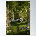 thumbnail image 1 of Forest Spaceship Poster Wall Art, Modern Wall Decor, 8x12 UNFRAMED, 1 of 3