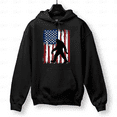 thumbnail image 1 of Forest Spirit Bigfoot Flag Pride Patriotic Adventure Hoodie for Men & Women, up to Size 5XL, 1 of 2