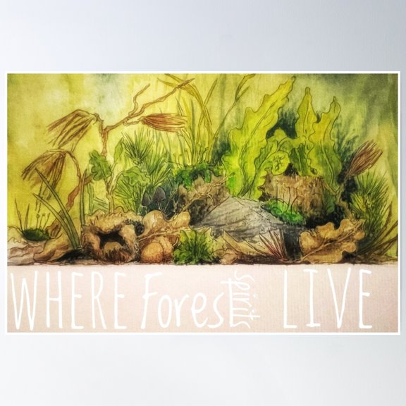Forest Spirits Poster Wall Art, Modern Wall Decor, 8x12 UNFRAMED