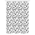 thumbnail image 1 of Forest Stall Shower Curtain, Christmas Spirit Inspired Sketchy Reindeer Figure Pine Trees Rabbits Animal Design, Fabric Bathroom Set with Hooks, 54W X 78L Inches, Black White, by Ambesonne, 1 of 1