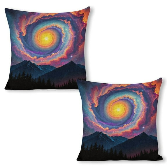 Forest Starry Sky Linen toss pillowcase Decoration pillowcase Gift preferred 20x20" Cushion cover 2 set Sofa pillowcase Sofa bedroom living room car