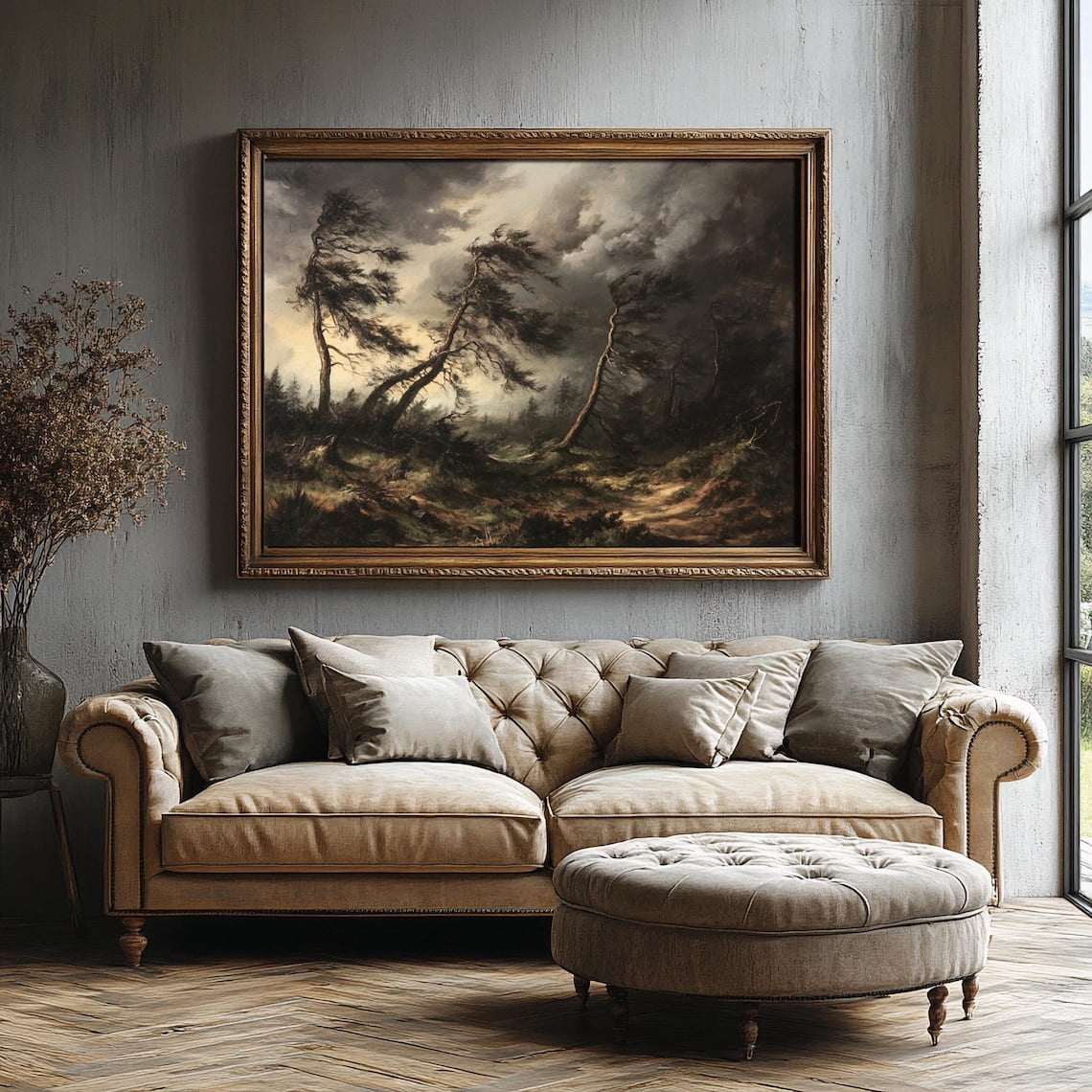 Forest Storm Wall Art Print, Moody