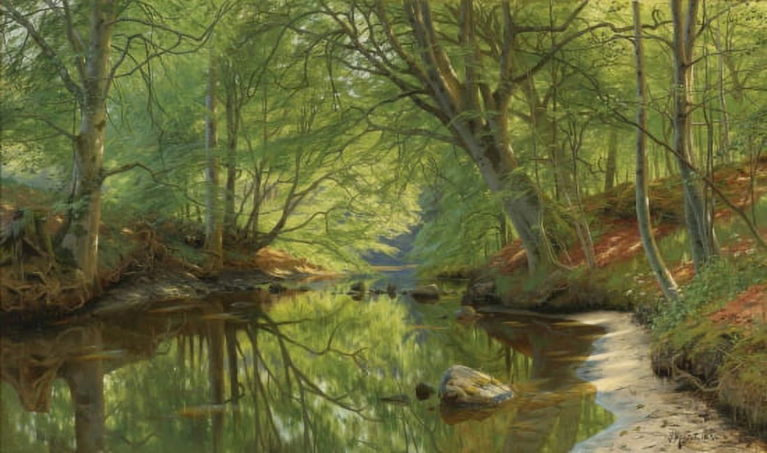 Forest Stream Canvas Art - Peder Monsted (18 x 24)