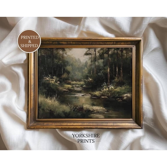 Forest Stream Wall Art Print, Spring Landscape Nature Scenic River, Printed And Shipped Poster , Poster Print Only