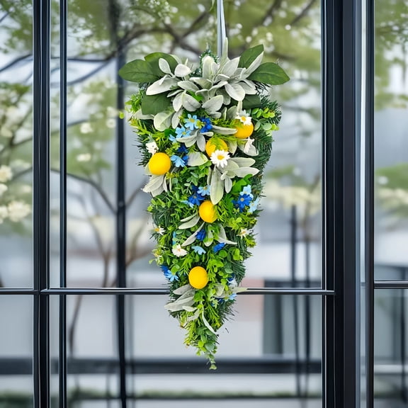 Forest Style Flower Garlands 24In Realistic Faux Floral Easy Storage Low Maintenance Decor Spring Easter Home Decor Wedding Party Favors for Door Window Wall Storefront Photography Props Living Room