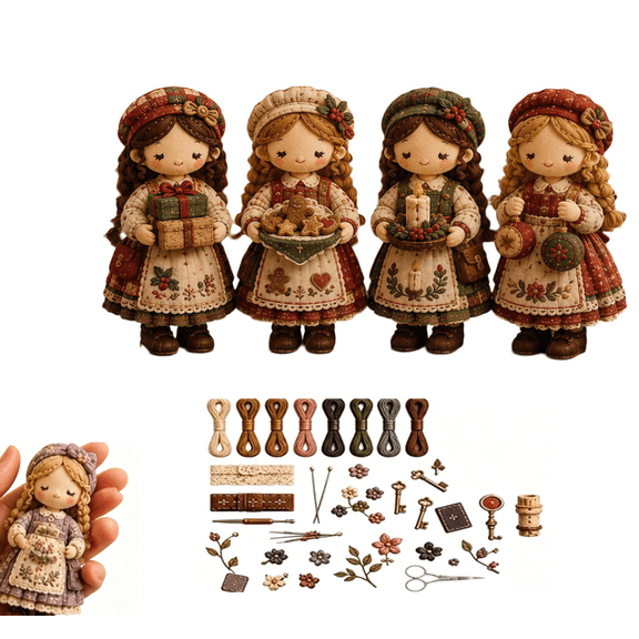 Forest Style Patchwork Quilting DIY Craft Sewing Kit, All-Inclusive Starter Hand Sewing Supplies Package, Ideal for Beginners to Create Handmade Home Decor Accents & Custom Personalized Gifts