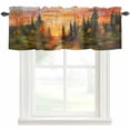 thumbnail image 1 of Forest Sunset Farmhouse Short Window Curtain Valances, Farmhouse Orange Sky Nature Scenery Rod Pocket Kitchen Valances for Living Room Bedroom Bathroom Cafe 60" x 18", 1 of 8