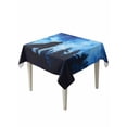 thumbnail image 1 of Forest Table Cloth 60x60 Inch Square, Wolf Stars Silhouette Night Blue Sky Waterproof Tablecloth Washable Table Cover for Party Picnic Dinner Decor, 1 of 9