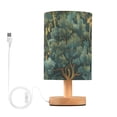 thumbnail image 1 of Forest Table Lamp USB Bedside Desk Nightstand Lamp Printed Gifts Small Lamp Wood Base for Bedroom Living Room Kids Room College Dorm, 1 of 7