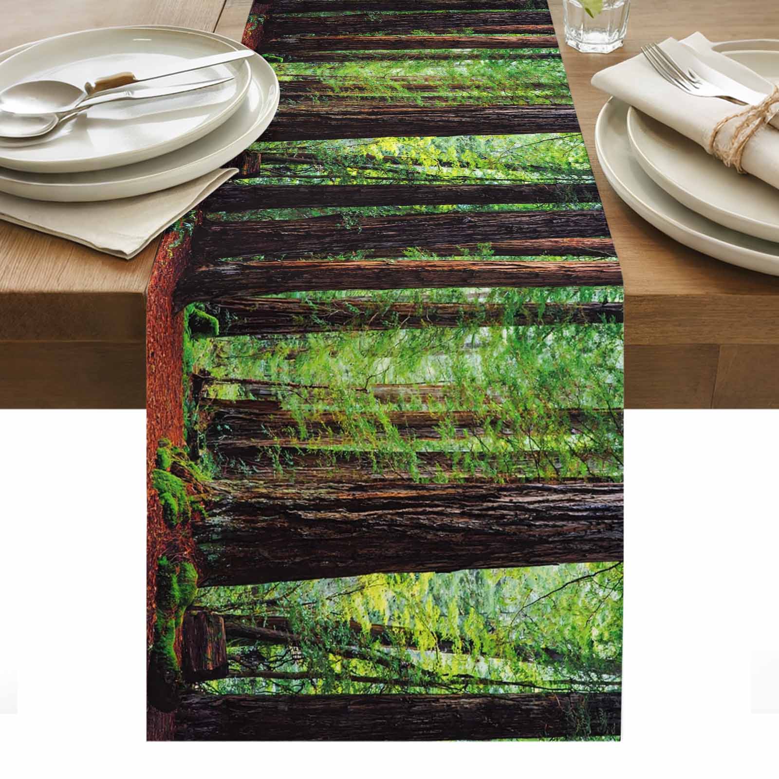 Forest Table Runner - 60 Inch Long, Kitchen Dining Table Runner Dresser ...