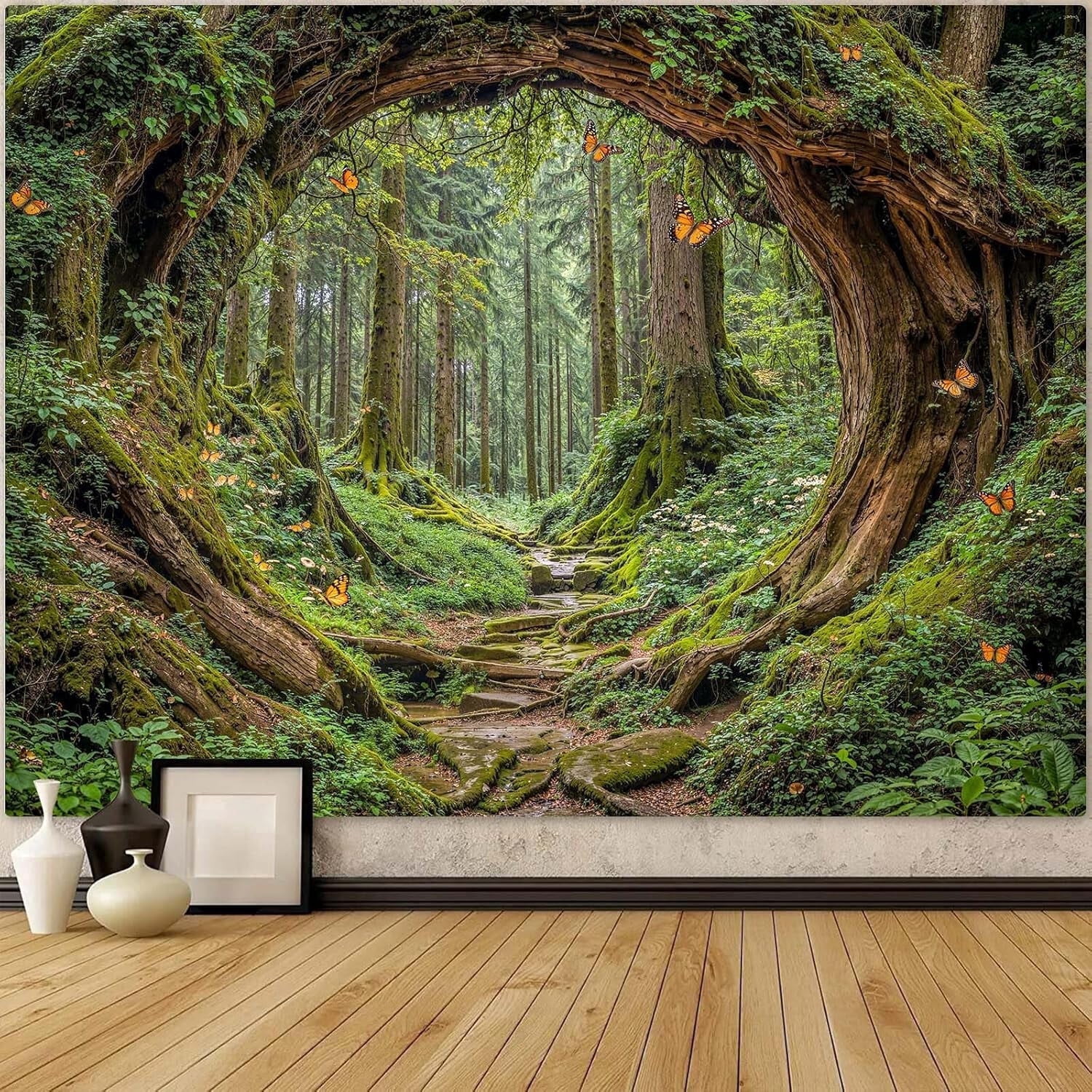 Forest Tapestry Green Nature Tree Wall Tapestry for Bedroom Aesthetic ...