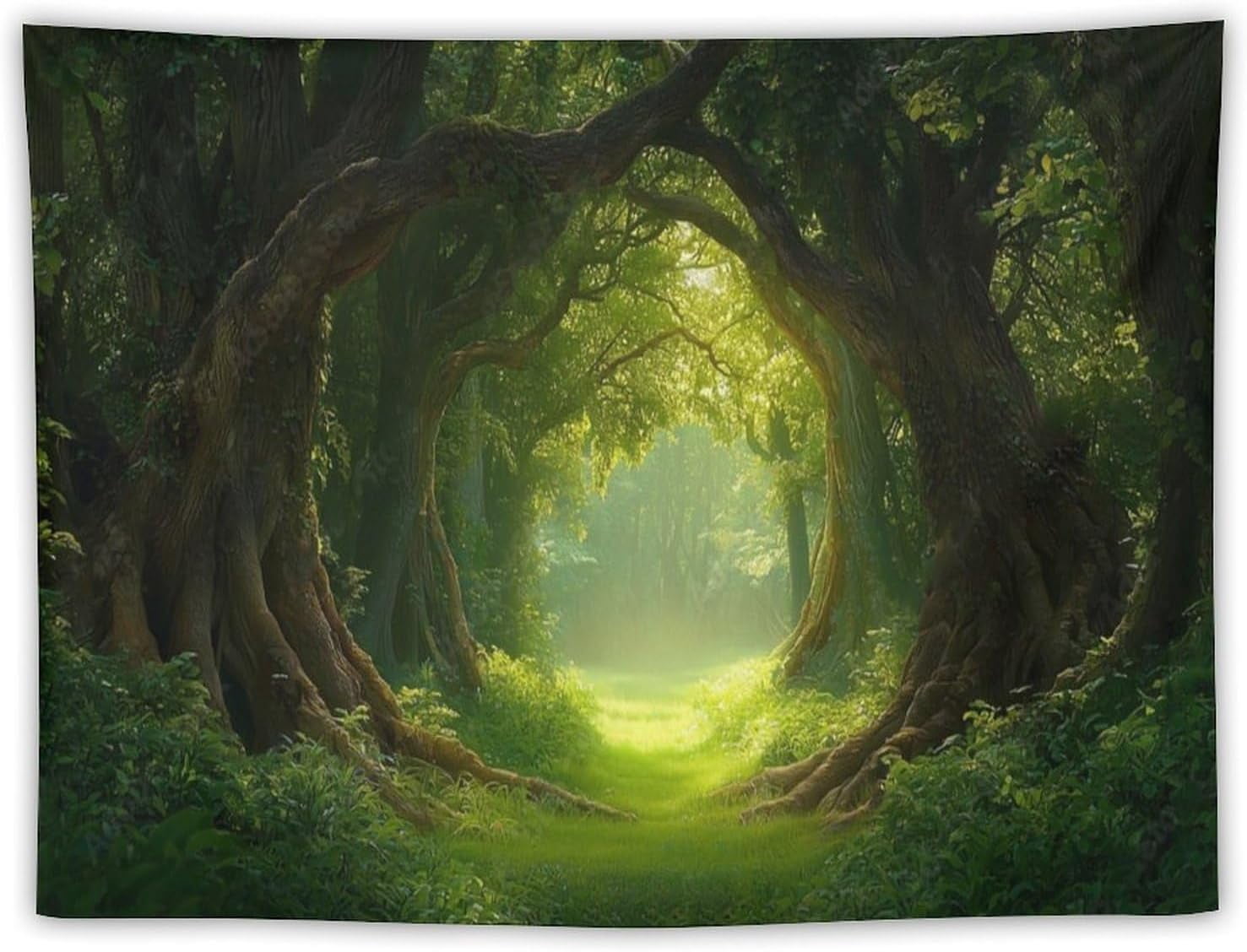 Forest Tapestry Misty Forest Green Tree Tapestries Wall Hanging Nature ...
