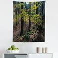 thumbnail image 1 of Forest Tapestry, Natural Scenery Trees Autumn Season in Woods Wilderness Rural Growth Eco Photo, Fabric Wall Hanging Decor for Bedroom Living Room Dorm, 5 Sizes, Green Pale Pink, by Ambesonne, 1 of 1