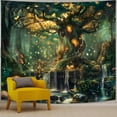 thumbnail image 1 of Forest Tapestry | Nature Green Wall Decor for Bedroom, Extra Large Tree of Life Tapestries, Fairy Landscape Living Room Decor, Fantasy Mystical Magical Backdrop Wall Hanging for Dorm, 1 of 9