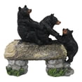thumbnail image 1 of Forest Teamwork Black Bears And Cub Family Crossing Tree Log Bridge Figurine, 1 of 10