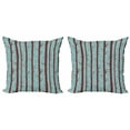thumbnail image 1 of Ambesonne Forest Throw Pillow Cover 2 Pack, Birch Tree Silhouettes, 16", Pale Blue Maroon Cream, 1 of 2