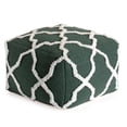 thumbnail image 1 of Forest Trail 22" x 22" x 16" Green & Ivory Pouf, 1 of 5
