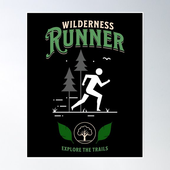 Forest Trail Running - Embrace The Adventure Poster Wall Art, Modern Wall Decor, 8x12 UNFRAMED