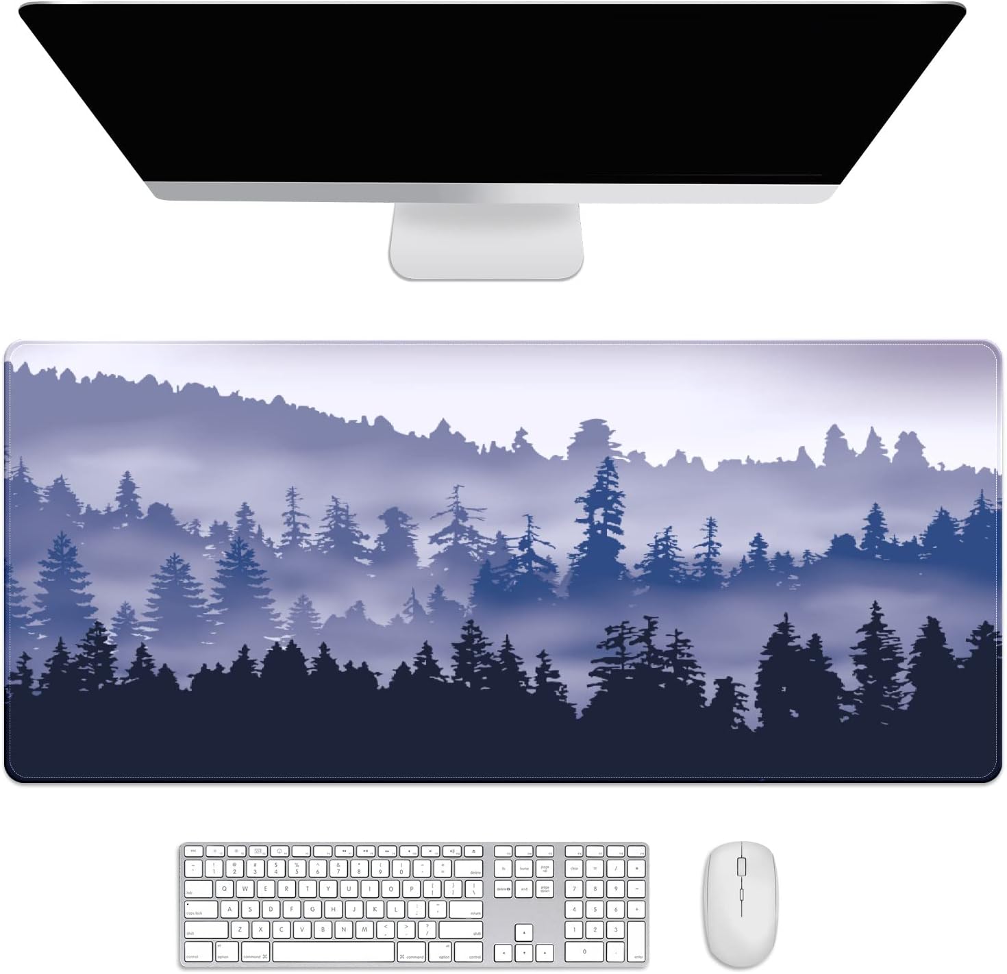 Forest Tree Desk Mat, Desk Accessory, Cute Workspace, Trendy Workspace, Trendy, 35.4x15.7in Large Gaming Mouse Pad, Cute Desk Topper, Pretty Desk Pad