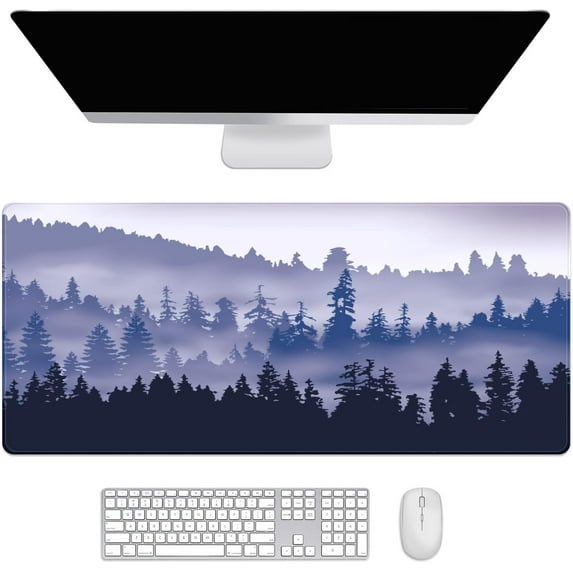 Forest Tree Desk Mat, Desk Accessory, Cute Workspace, Trendy Workspace, Trendy, 35.4x15.7in Large Gaming Mouse Pad, Cute Desk Topper, Pretty Desk Pad