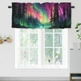 thumbnail image 1 of Forest Tree Kitchen Window Curtain Valance Fantasy Galaxy Starry Sky Abstract Aurora Window Treatment Valance Curtains for Bathroom 54 by 18 in, 1 Panel, 1 of 6
