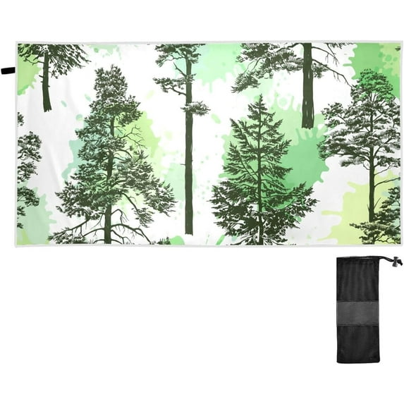 Forest Trees Beach Towel Fast Drying Camping Towels Sand Free Beach Blanket Soft Absorbent Travel Sport Towel for Gym Bath Shower Swimming 30" x 60" Washcloth Gift