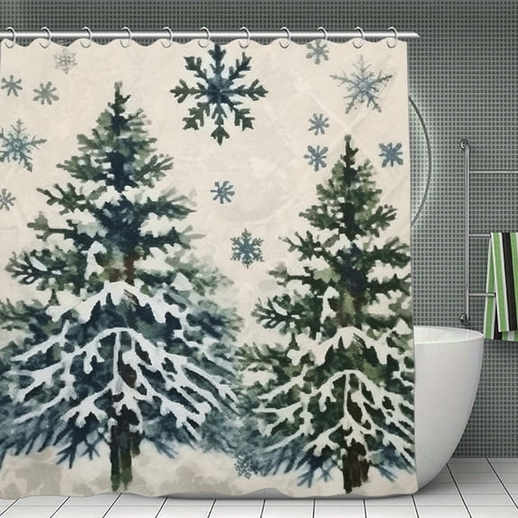 Forest Trees Shower Curtain 70.8x70.8 Inch,Bathroom Shower Curtain,Home Waterproof Fabric Shower Curtain Bathtub Decor with Hooks