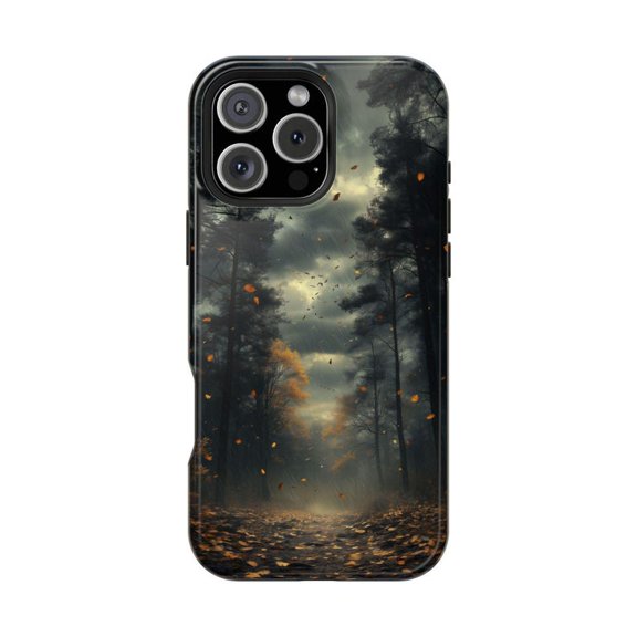 Forest Trees Storm Clouds Dark Woods Landscape Phone Case with iPhone 17 to 11 Pro Max